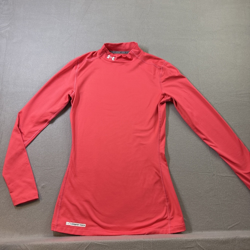 Under Armour ColdGear Woman mock Neck Size Small Pink Long sleeve